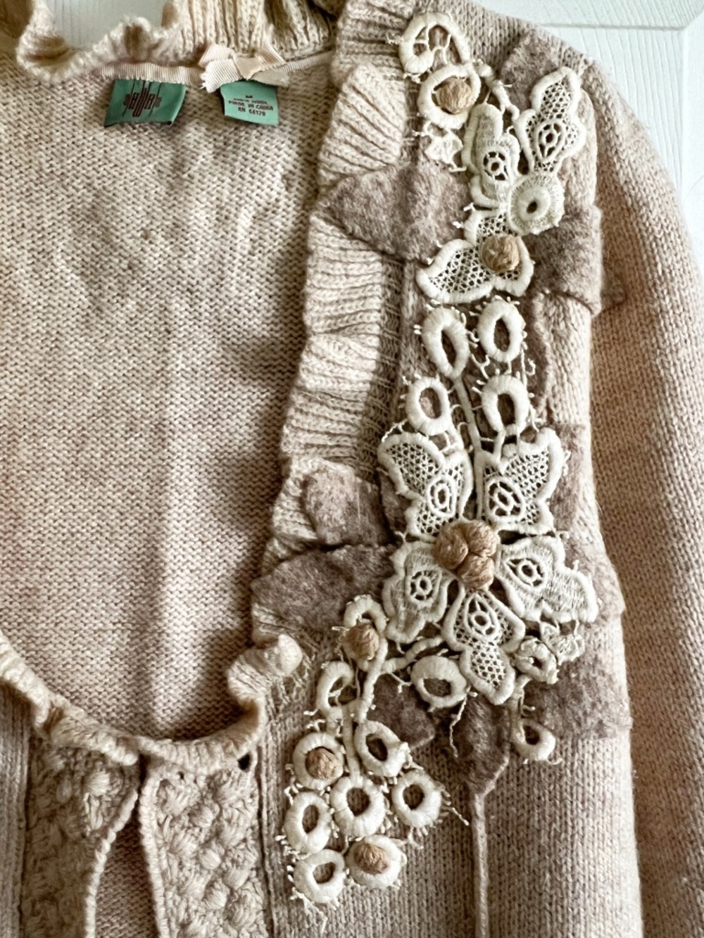 GORGEOUS Wool Cardigan | Anthropologie Stunning Embellishments - Picture 5 of 6